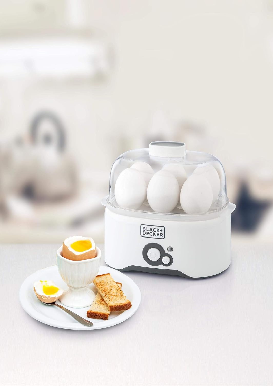 Black+Decker Egg Cooker — 6 Eggs, White