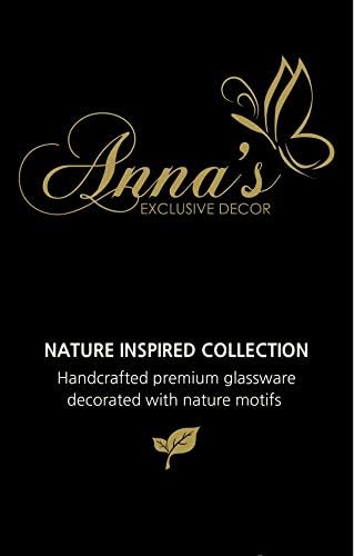 Innas Exclusive Hand-Blown Glass Vase — Purple Leaf Design, 11.4", Gift Box