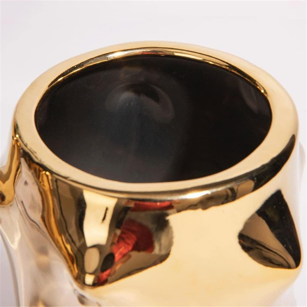 Jeuln Gold Ceramic Vase — Simple Decorative Planter Pot, Size L
