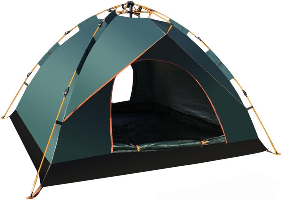 DMG Instant Camping Tent — 3-4 Person, Waterproof & UV-Proof, Green