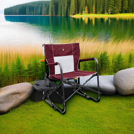 GCI Outdoor Freestyle Rocker XL Chair with Side Table — Cinnamon, Nylon