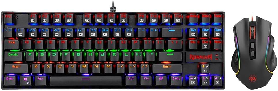 Redragon Mechanical Gaming Keyboard and Mouse Combo, RGB Backlit