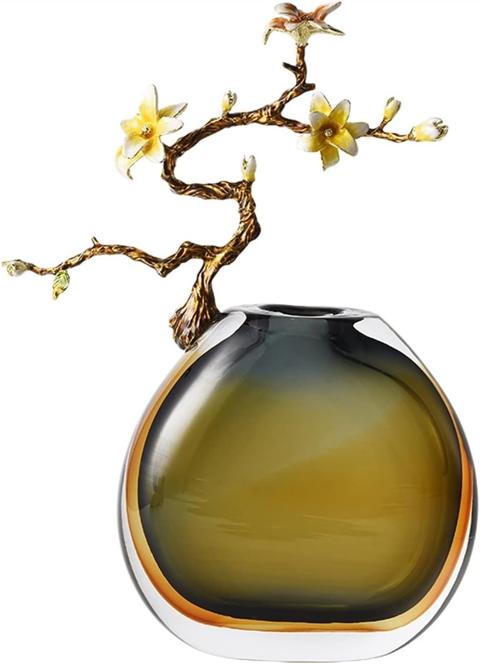 Modern Luxury Glass Flower Vase — Thick Crystal Design, Small Size