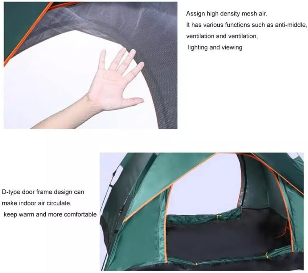 DMG Instant Camping Tent — 3-4 Person, Waterproof & UV-Proof, Green