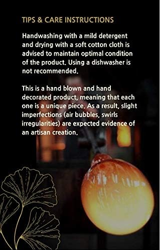 Innas Exclusive Hand-Blown Glass Vase — Purple Leaf Design, 11.4", Gift Box