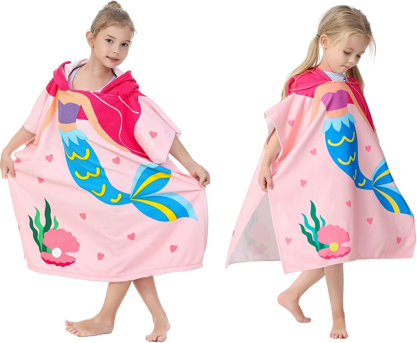 Soft Microfiber Kids Bath Towel with Hood – Large