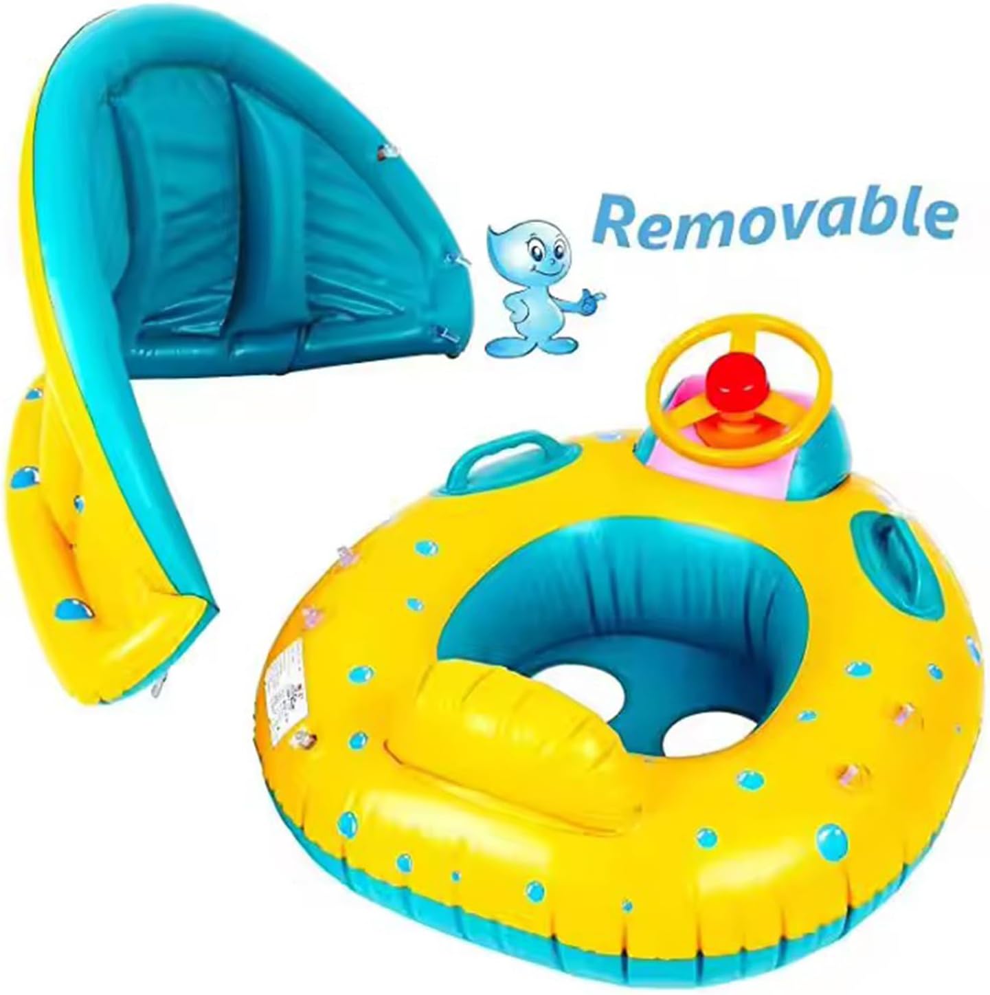 Inflatable Baby Pool Float with Canopy
