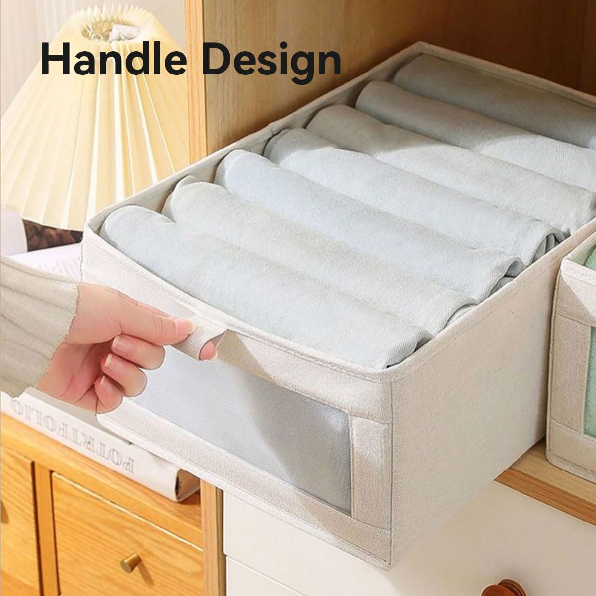 ECVV 4-Pack Foldable Clothing Storage Boxes with Clear Window