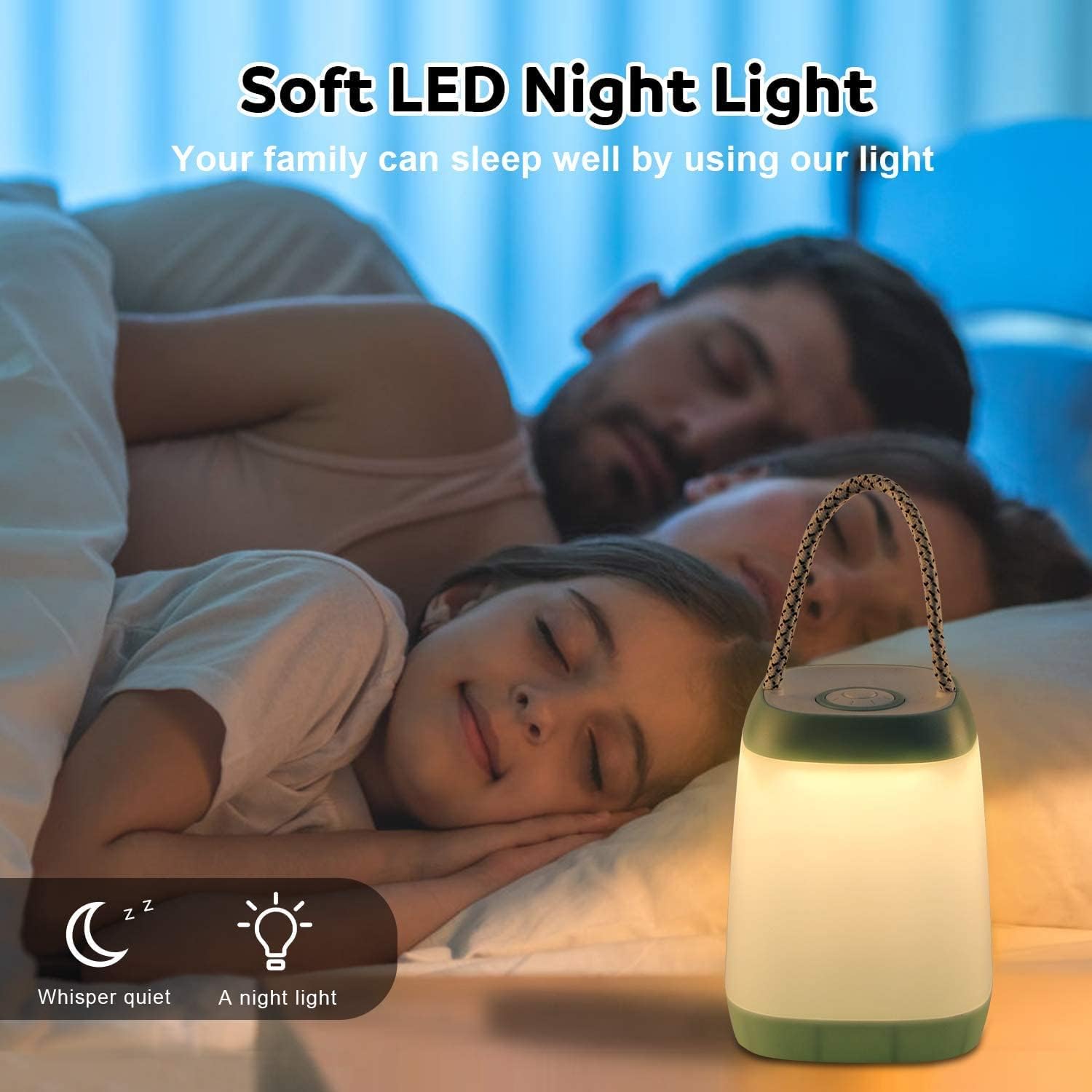 Azuni Kids Night Light with Clock — LED Portable Lamp