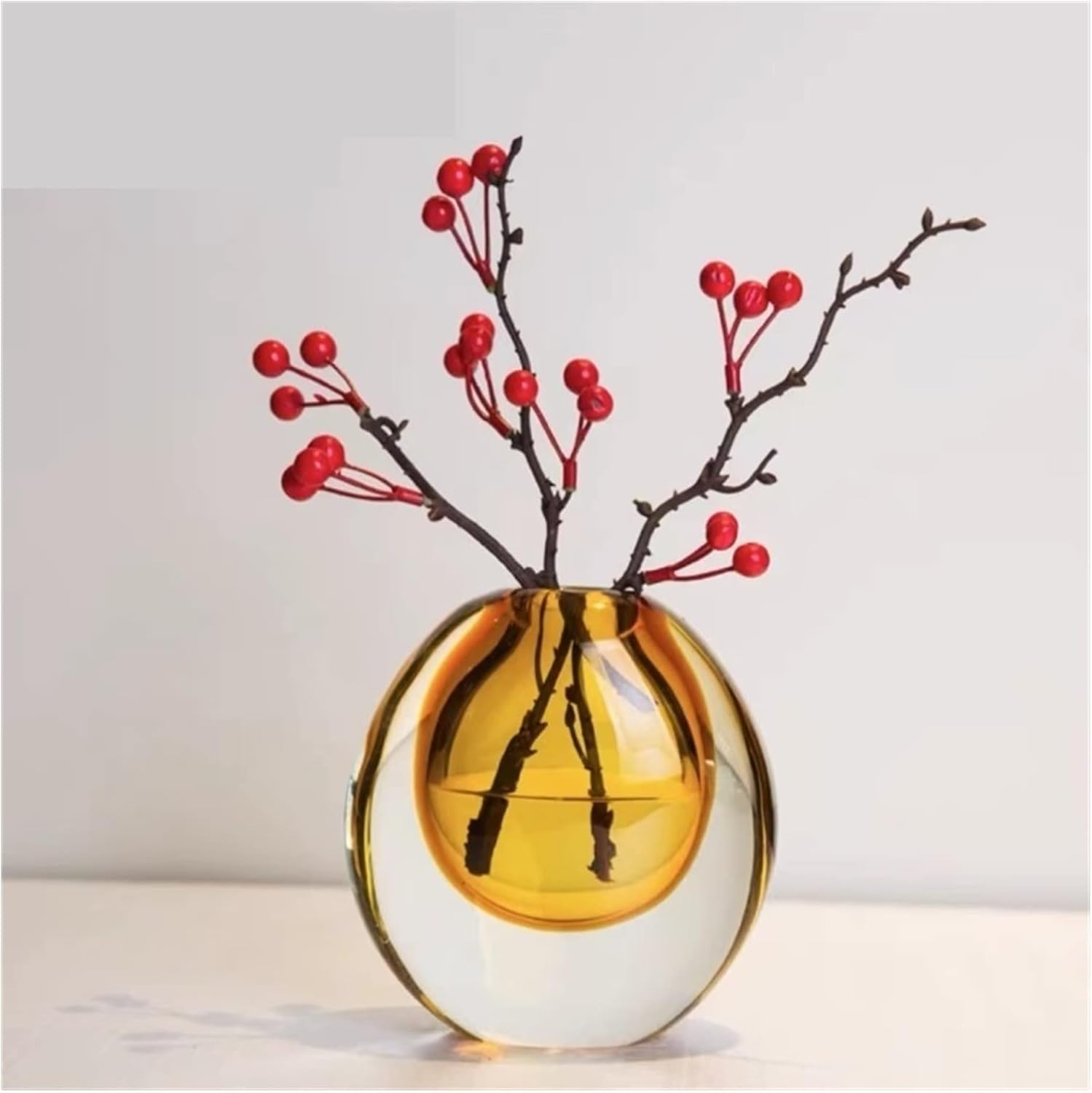 Nordic Light Luxury Glass Vase — Modern Minimalist Small Decor Vase