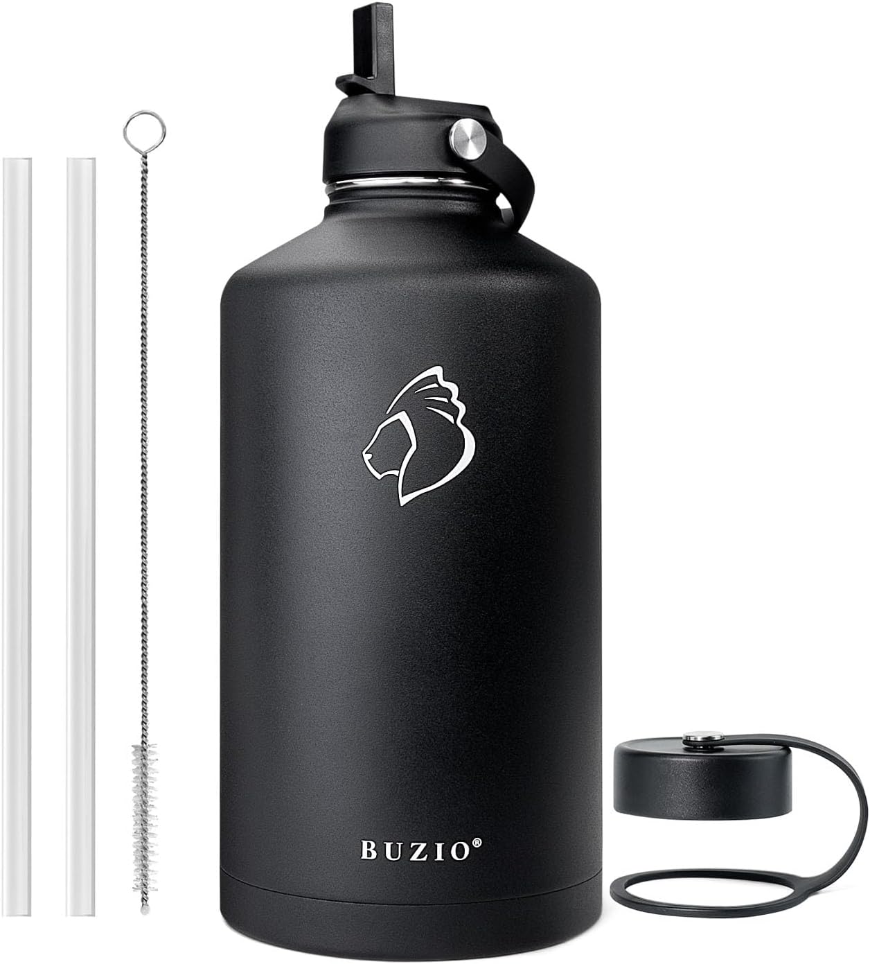 Buzio 1-Gallon Stainless Steel Water Bottle with Straw
