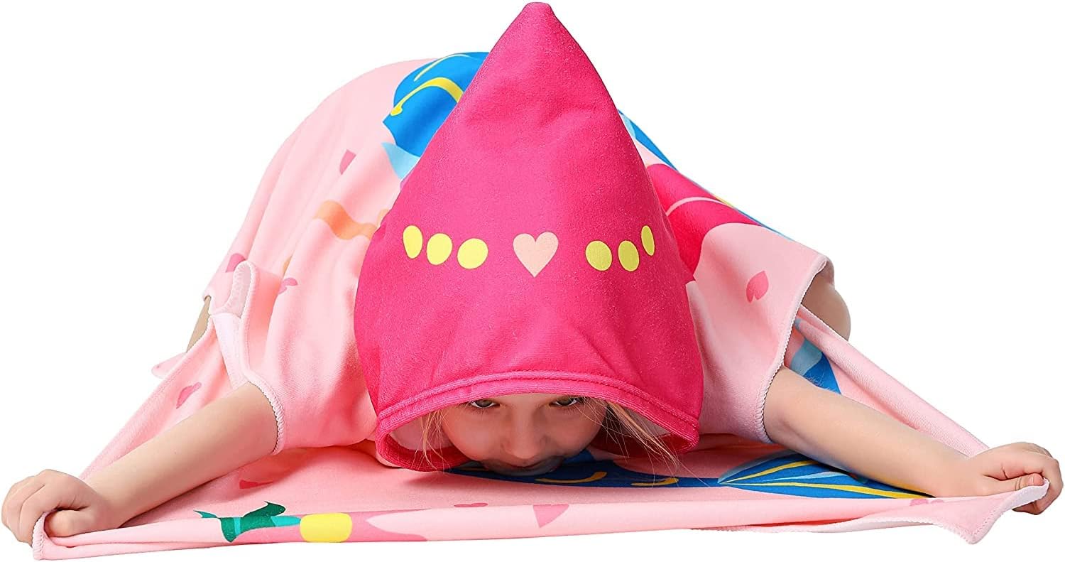 Soft Microfiber Kids Bath Towel with Hood – Large