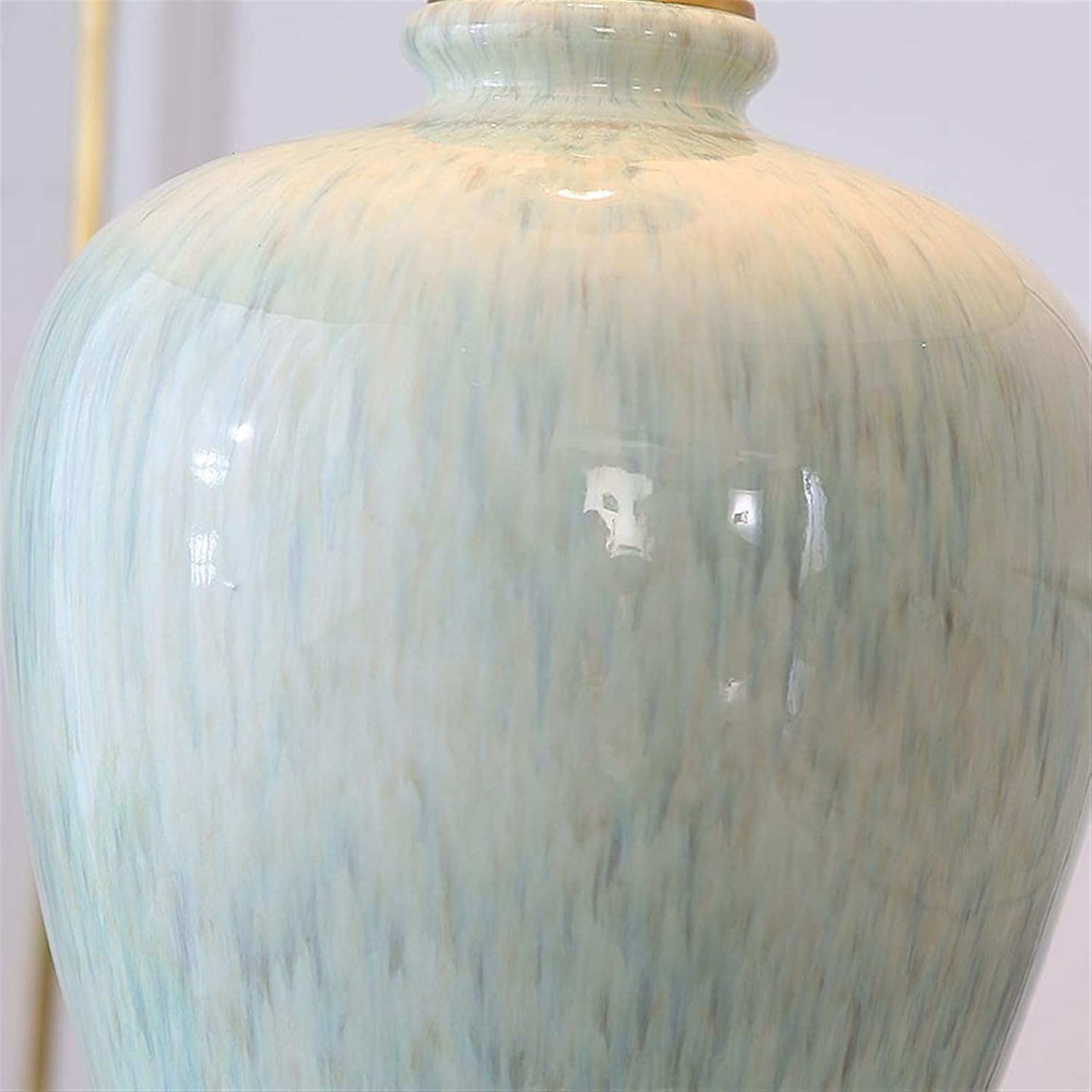 Modern Luxury Ceramic Bedside Table Lamp — Gold, Brass Base