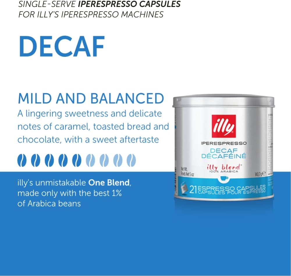 illy Decaf iperEspresso Capsules, Medium Roast, 21 Ct