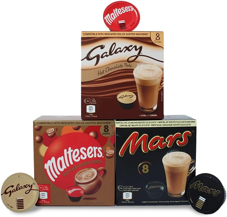 Galaxy, Mars & Maltesers Hot Chocolate Capsules — Variety Pack