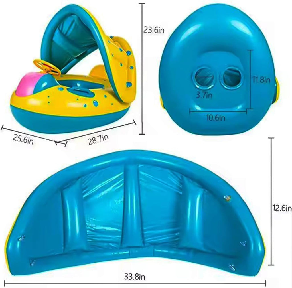 Inflatable Baby Pool Float with Canopy