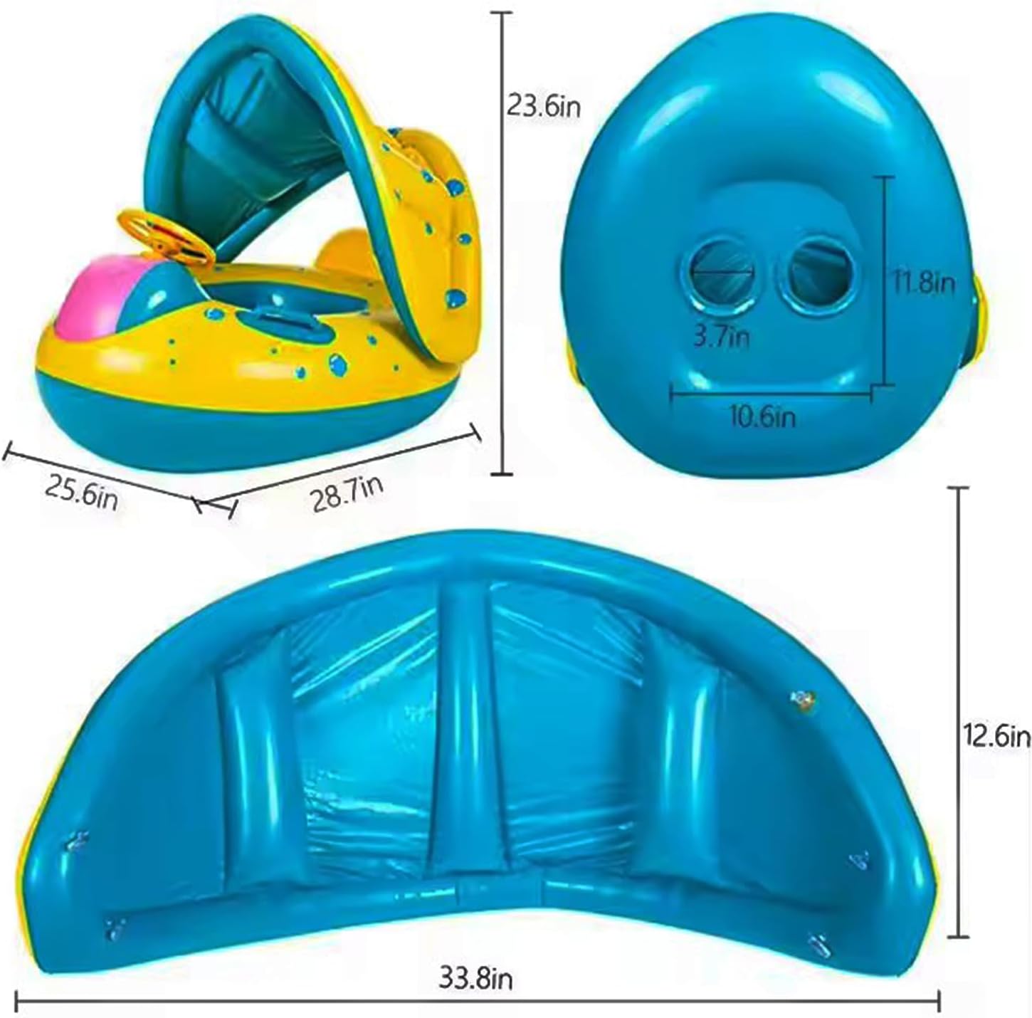 Inflatable Baby Pool Float with Canopy