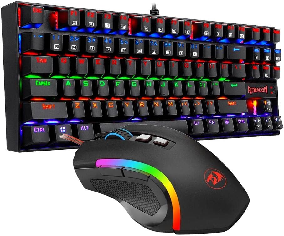 Redragon Mechanical Gaming Keyboard and Mouse Combo, RGB Backlit