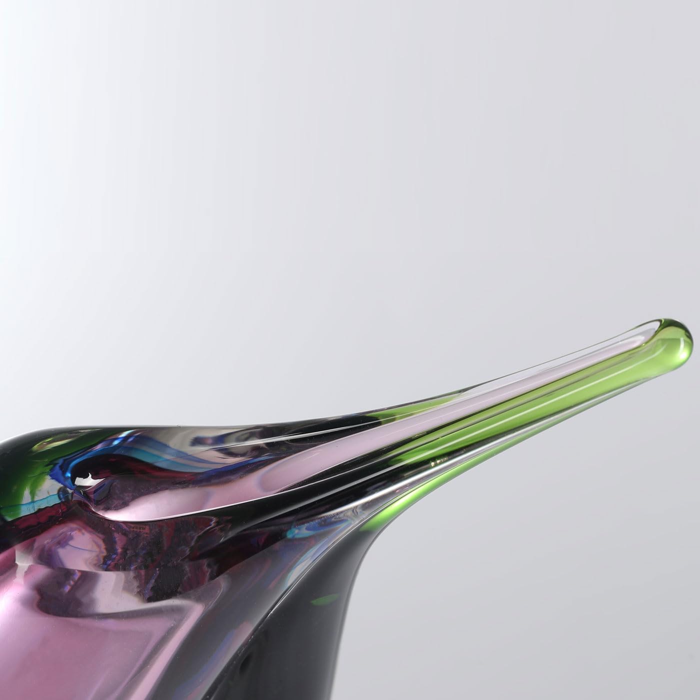 LuxuryLane Hand-Blown Sommerso Glass Vase — Teardrop Design, Multicolor, 24 cm