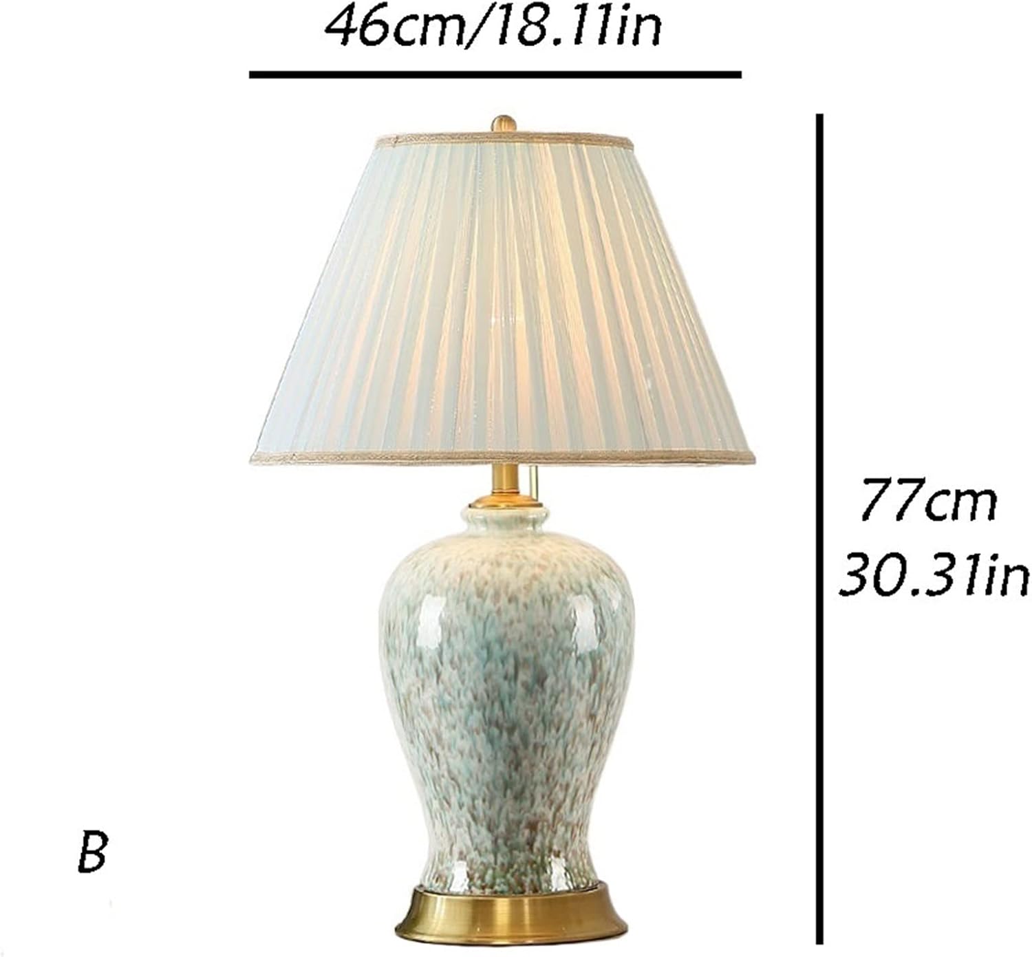 Modern Luxury Ceramic Bedside Table Lamp — Gold, Brass Base