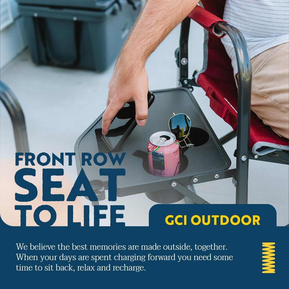GCI Outdoor Freestyle Rocker XL Chair with Side Table — Cinnamon, Nylon