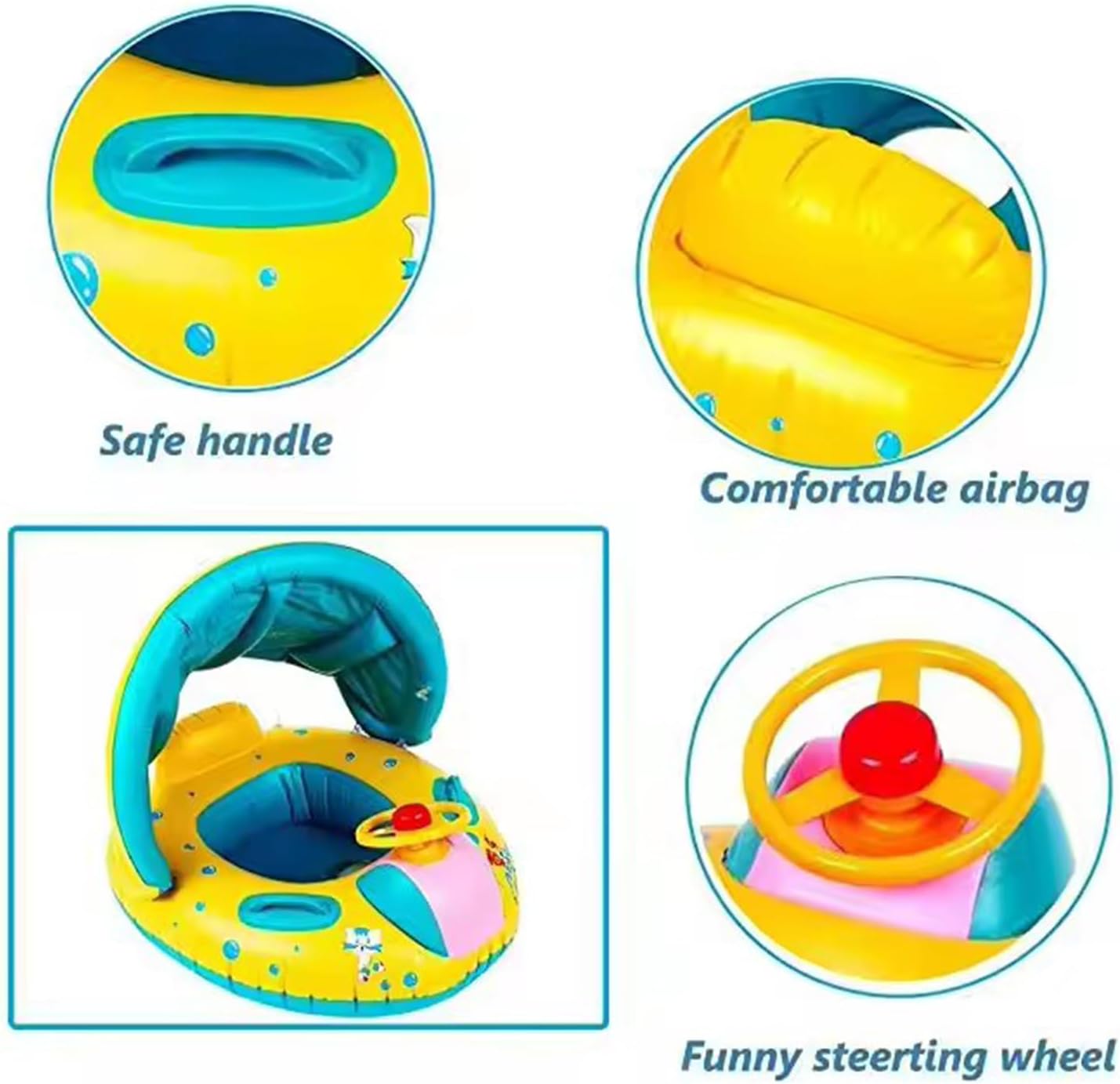 Inflatable Baby Pool Float with Canopy