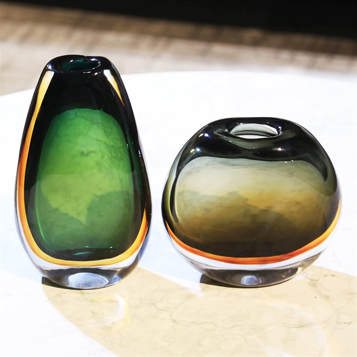 Luxury Glass Flower Vase — Elegant Decorative Piece for Living Room & Balcony