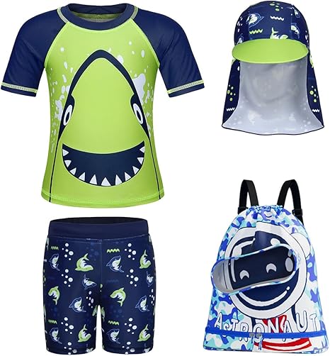 Toddler Boys UV 50+ Swim Set with Hat & Bag