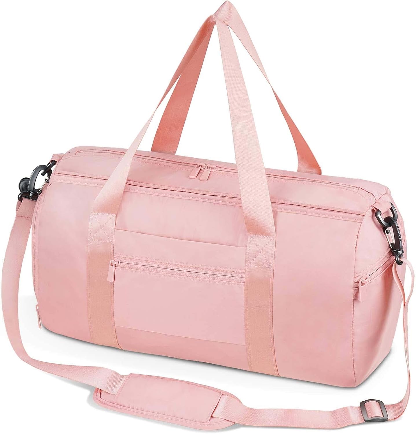 Lightweight Gym Duffel Bag with Shoe Compartment - Pink