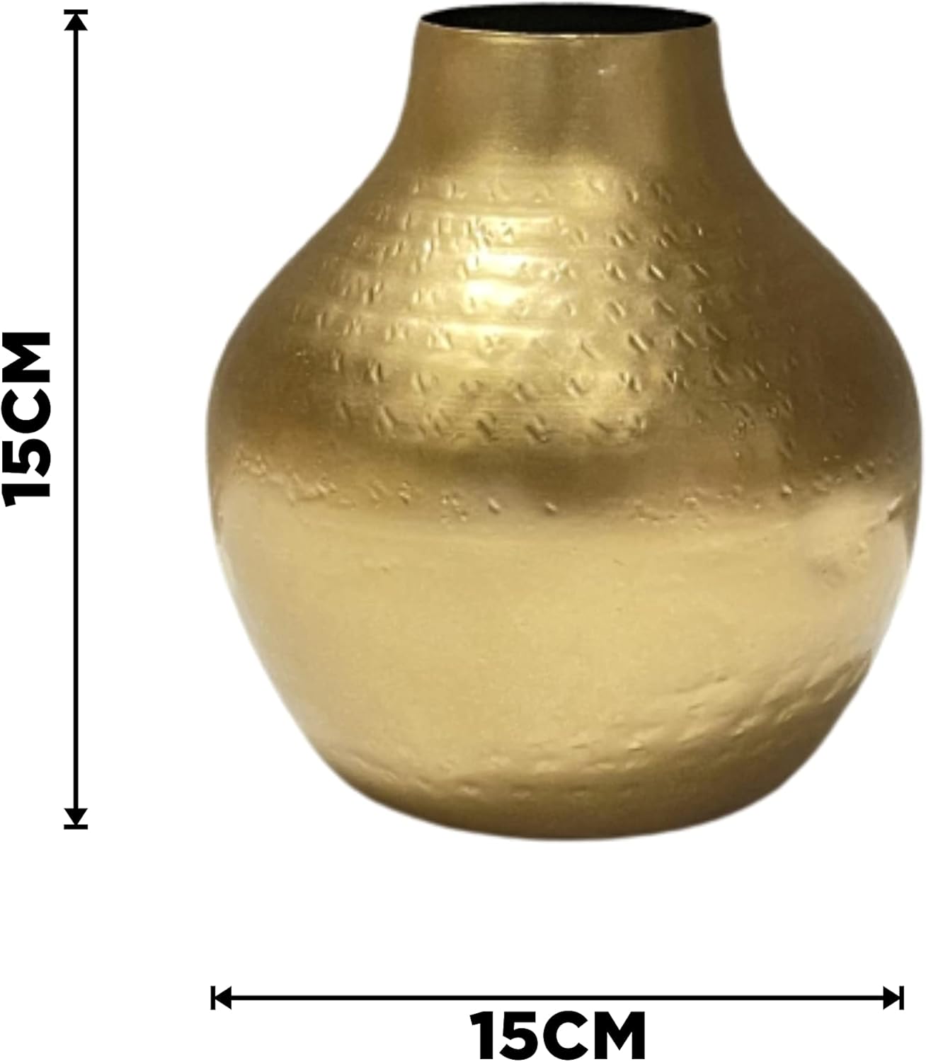 Urban Born Metal Flower Vase — Vintage Gold, 15x15x15 cm