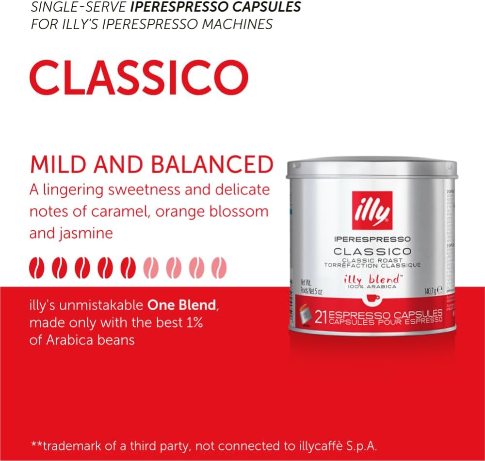 illy Lungo iperEspresso Capsules, Medium Roast, 21 Ct