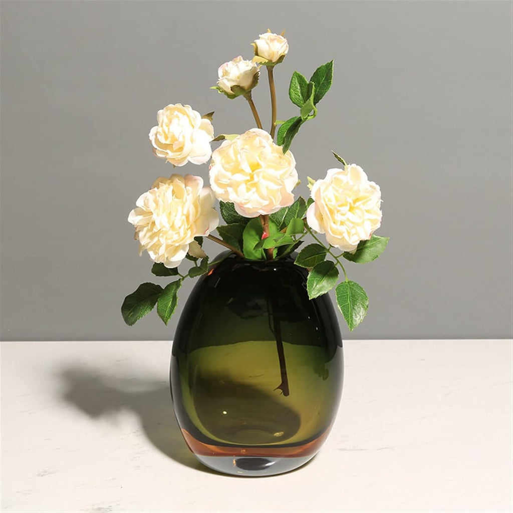 Luxury Glass Flower Vase — Elegant Decorative Piece for Living Room & Balcony