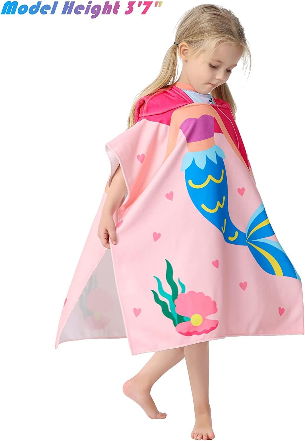 Soft Microfiber Kids Bath Towel with Hood – Large