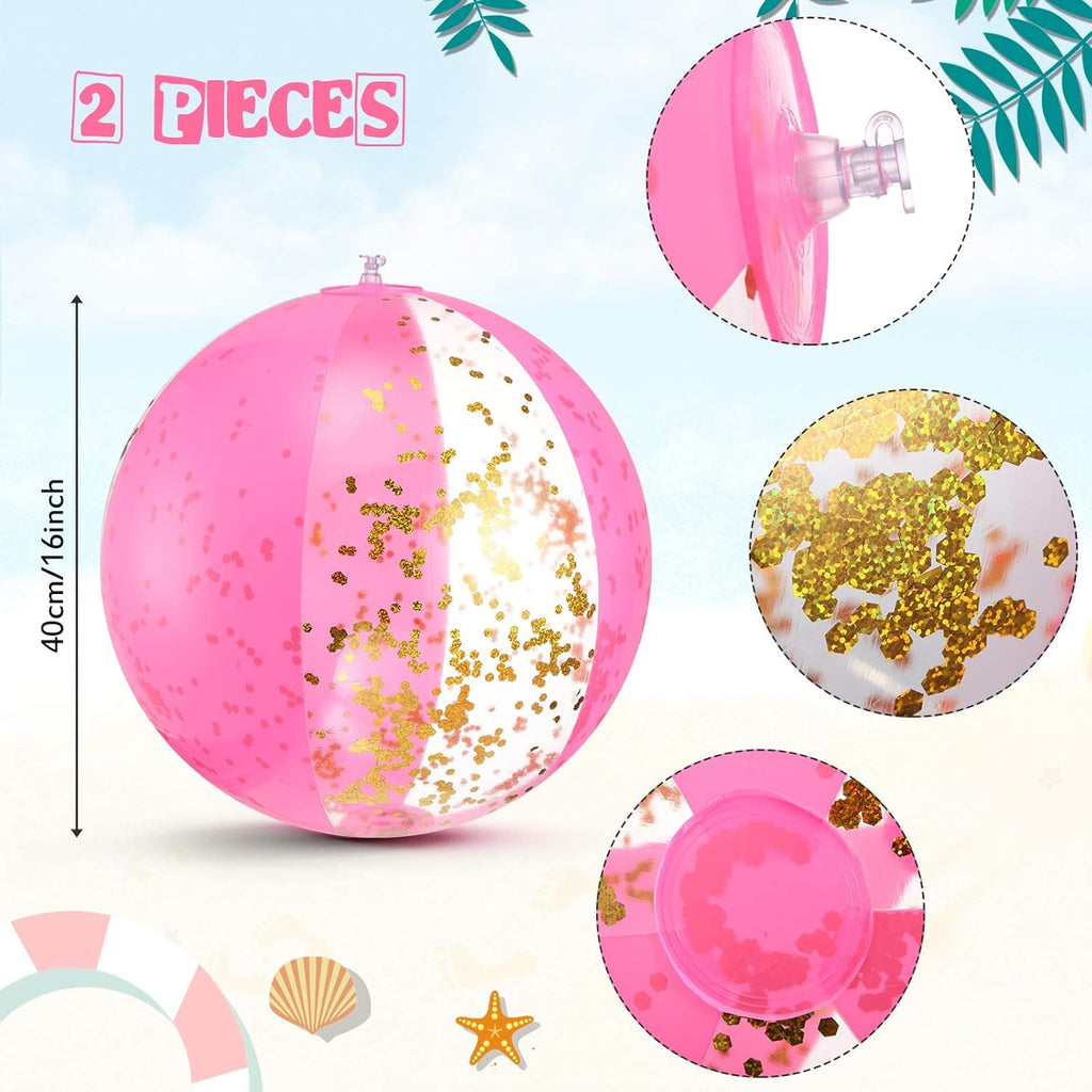 Makingtec Glitter Inflatable Beach Balls - 2 Pack
