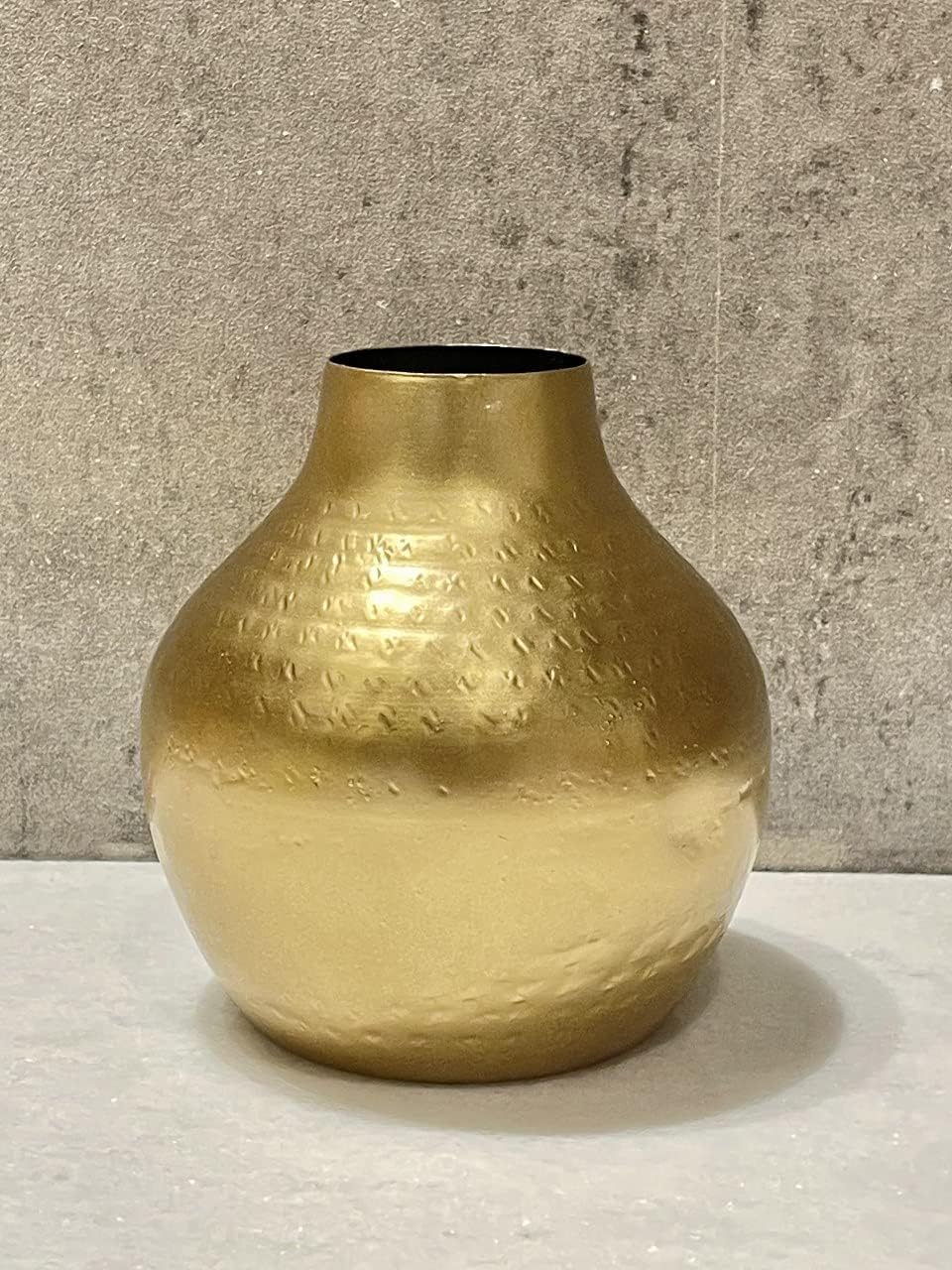 Urban Born Metal Flower Vase — Vintage Gold, 15x15x15 cm