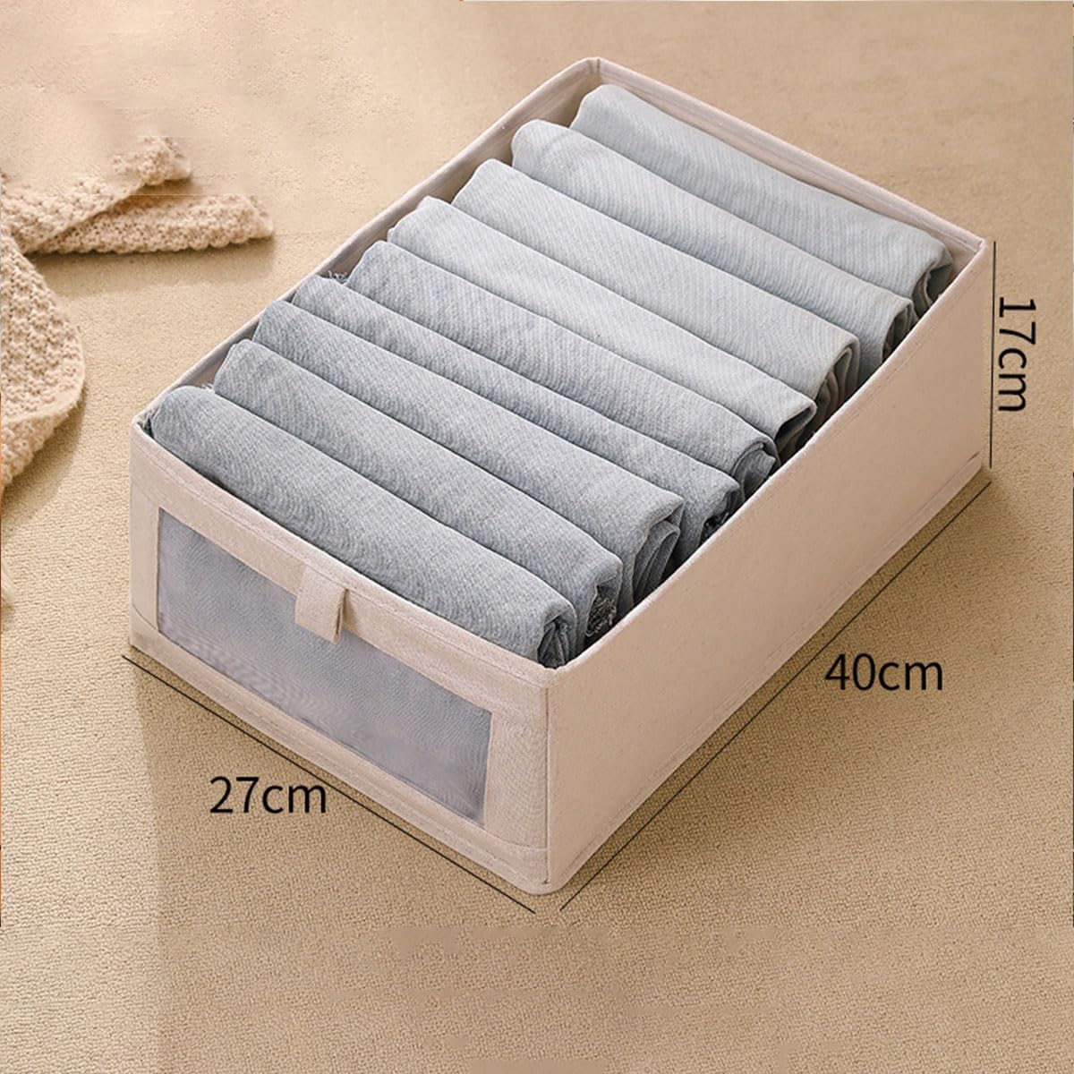 ECVV 4-Pack Foldable Clothing Storage Boxes with Clear Window