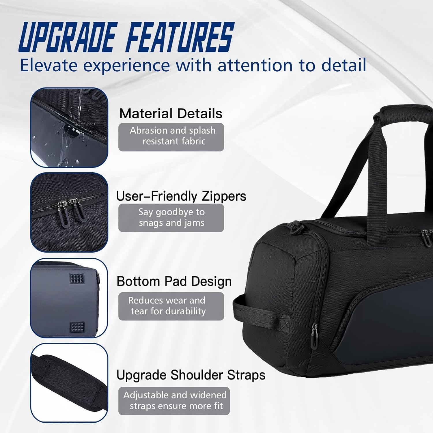 Oxford Travel Duffel Bag with Shoe & Wet Pocket