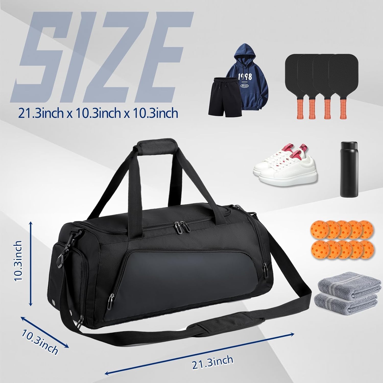 Oxford Travel Duffel Bag with Shoe & Wet Pocket