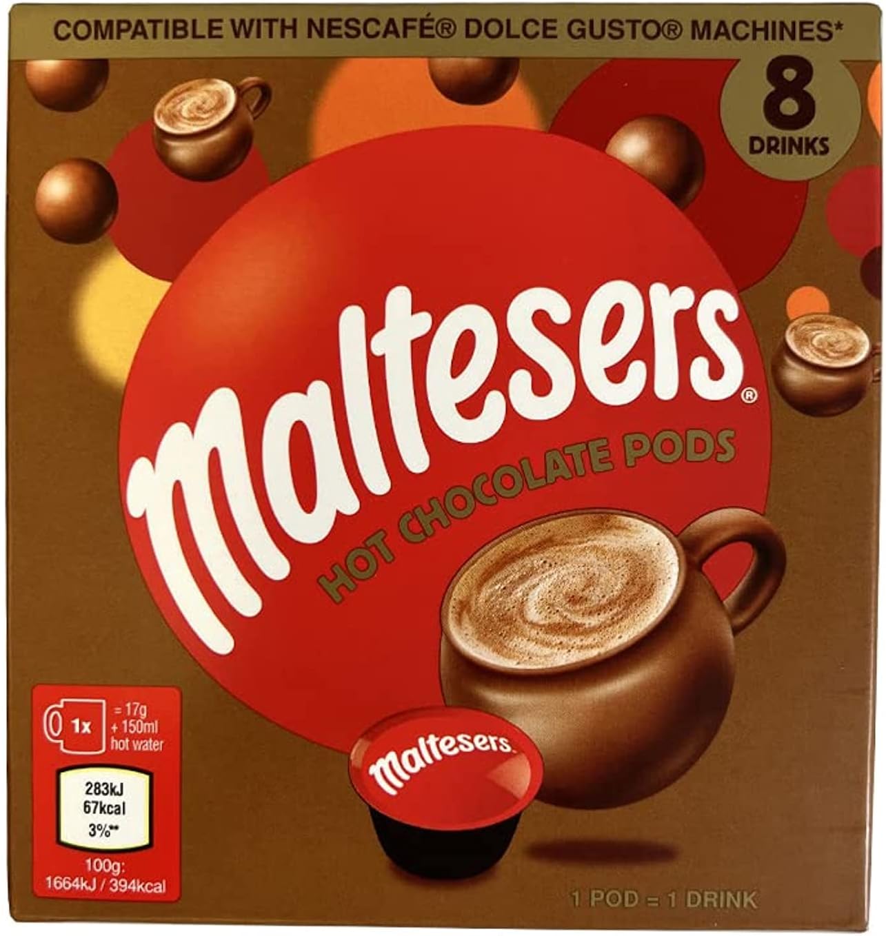 Maltesers Hot Chocolate Capsules — Indulgent, 8 Pack
