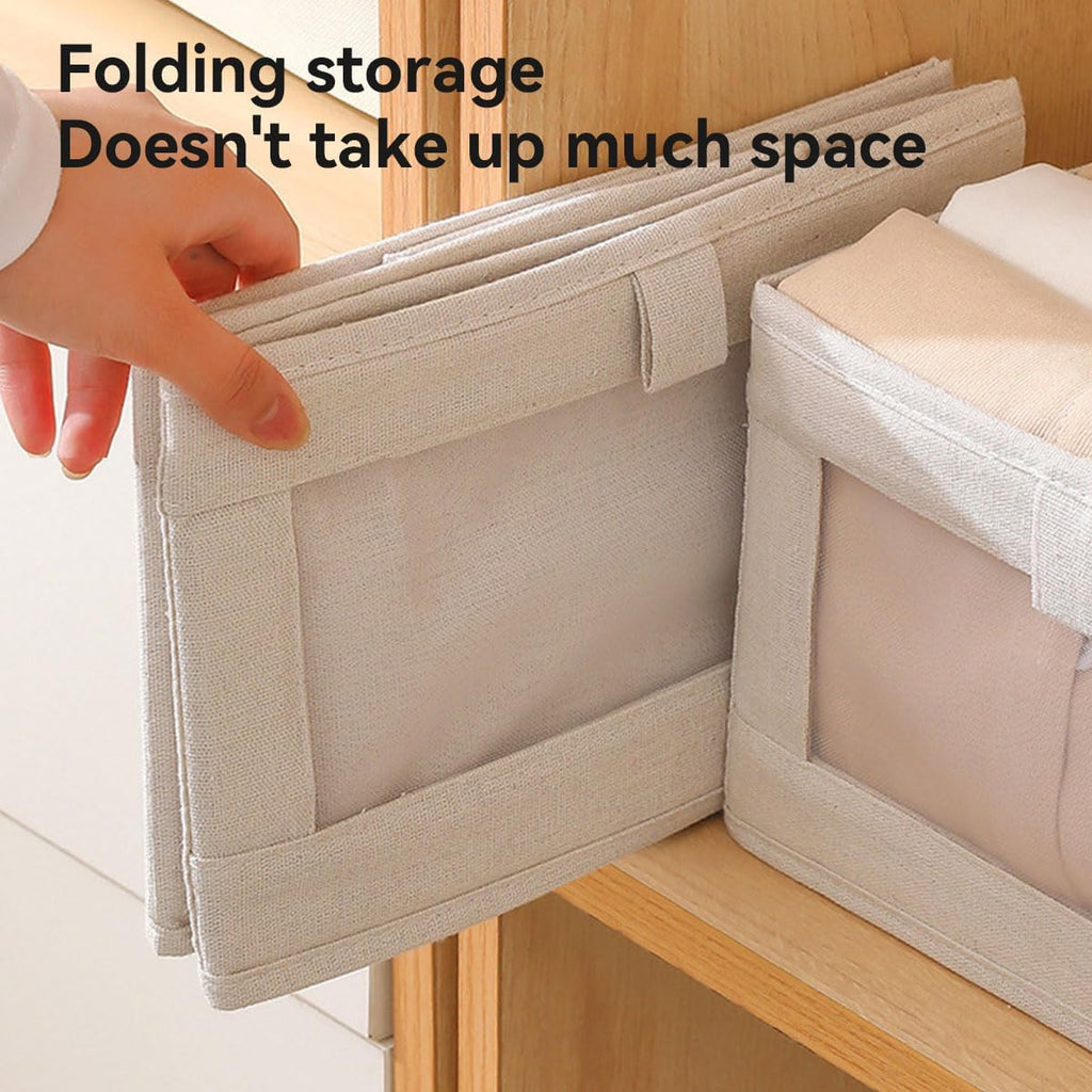 ECVV 4-Pack Foldable Clothing Storage Boxes with Clear Window