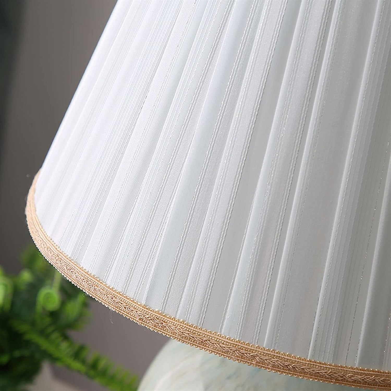 Modern Luxury Ceramic Bedside Table Lamp — Gold, Brass Base