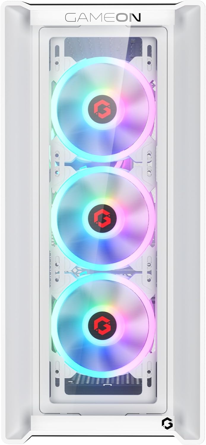 Jim On Arctic Vortex Mid-Tower Gaming PC Case, White