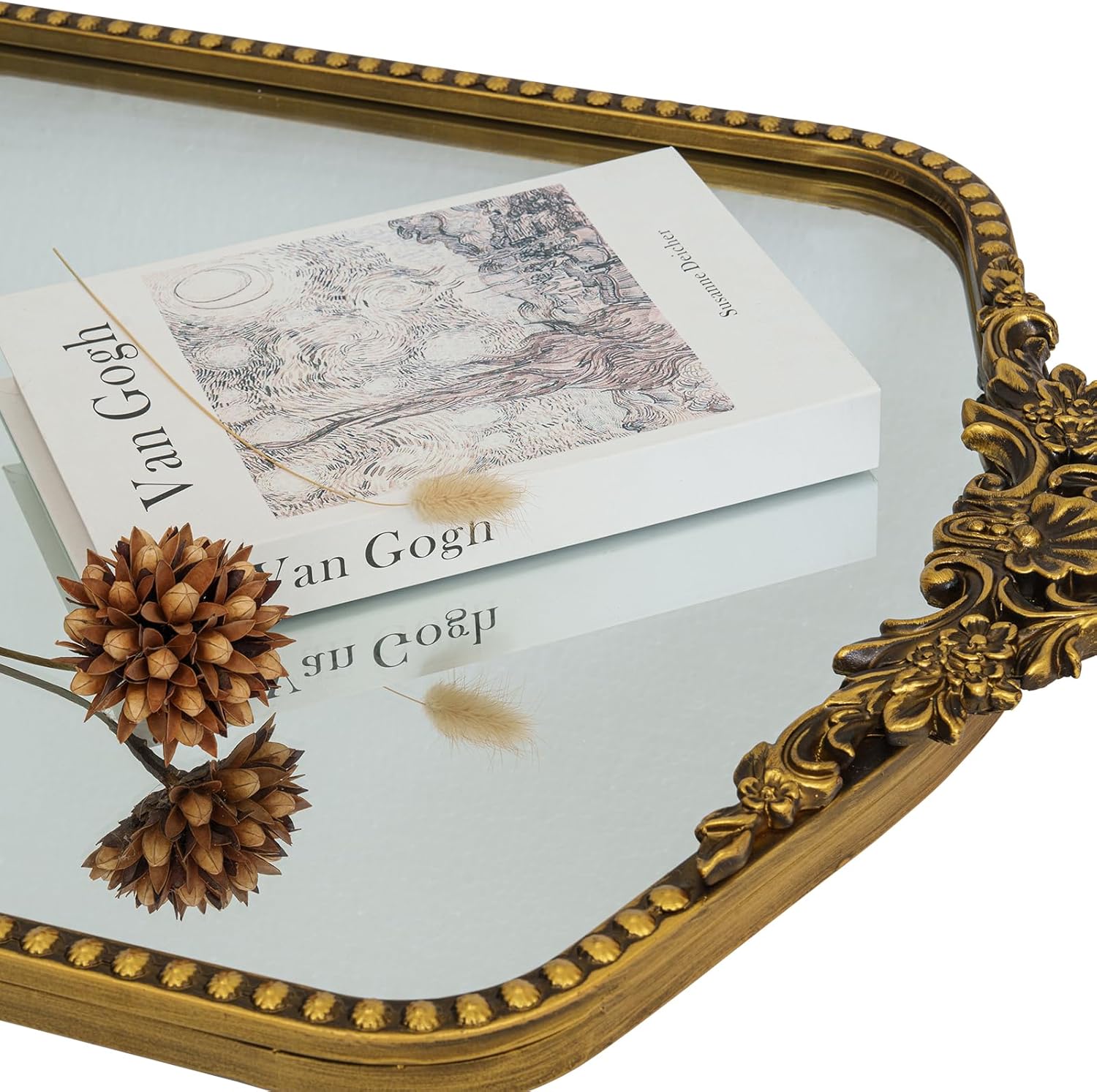 Outexpo Baroque Gold Arched Wall Mirror — 48 x 71.5 cm, Vintage Frame