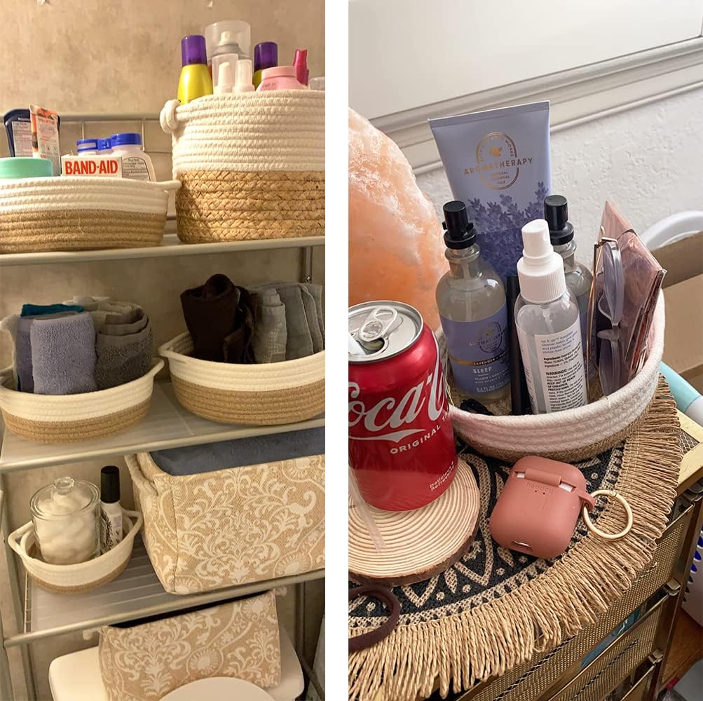 5-Piece Woven Cotton Rope Storage Basket Set