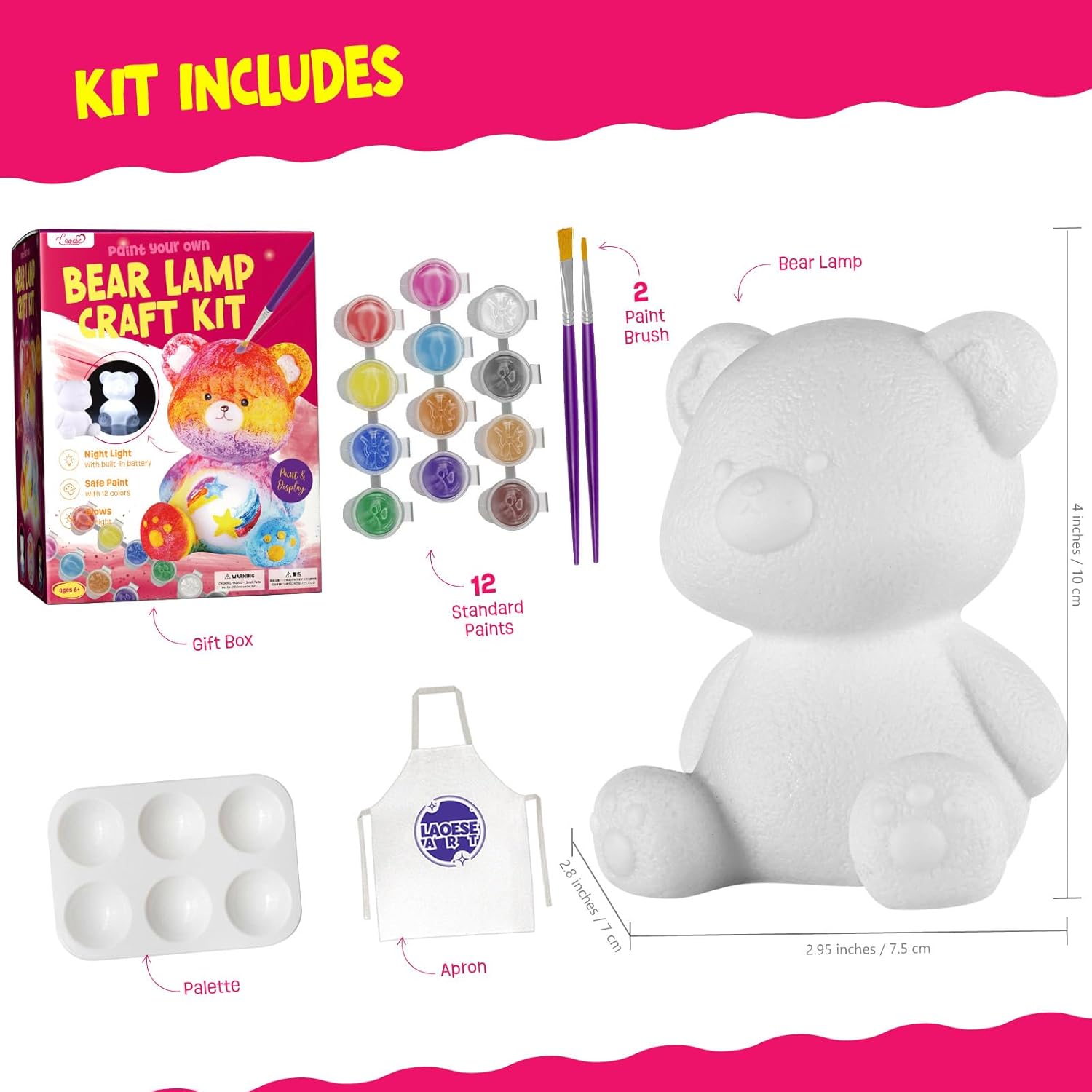 DIY Bear Lamp Painting Kit — Creative Gift for Kids (Ages 3–12)