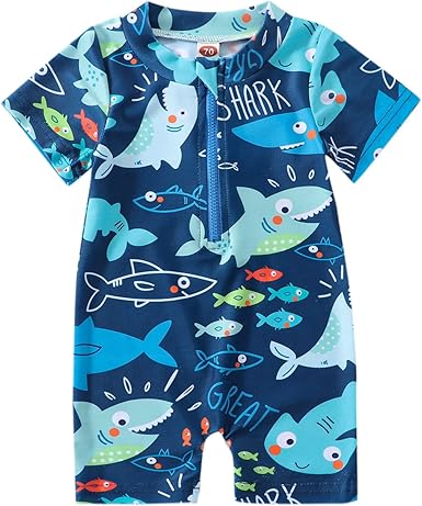 Baby Boy Shark Swimsuit – 12-18 Months