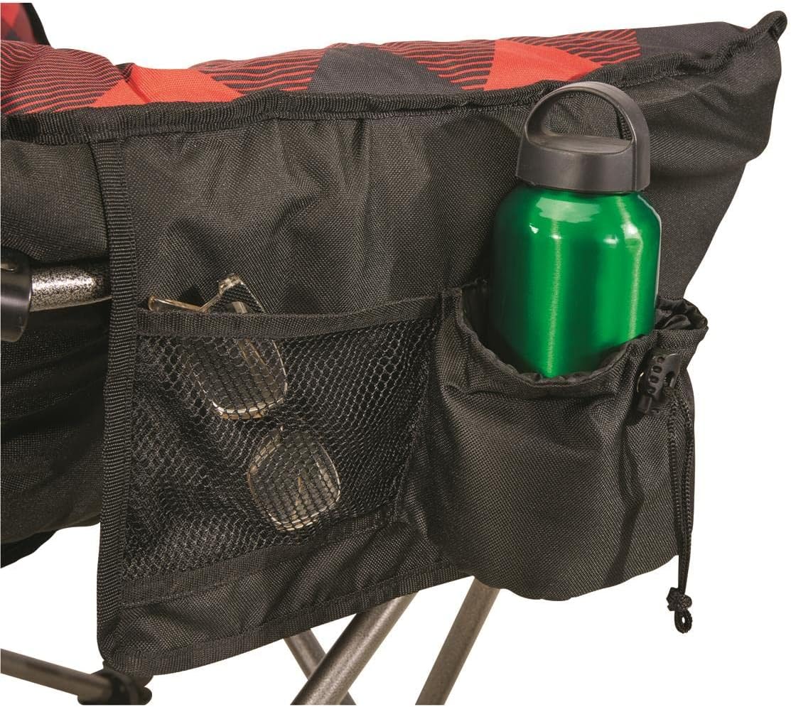 Guide Gear Oversized Club Camping Chair — Padded, Foldable, 500 lbs Capacity, Red Plaid