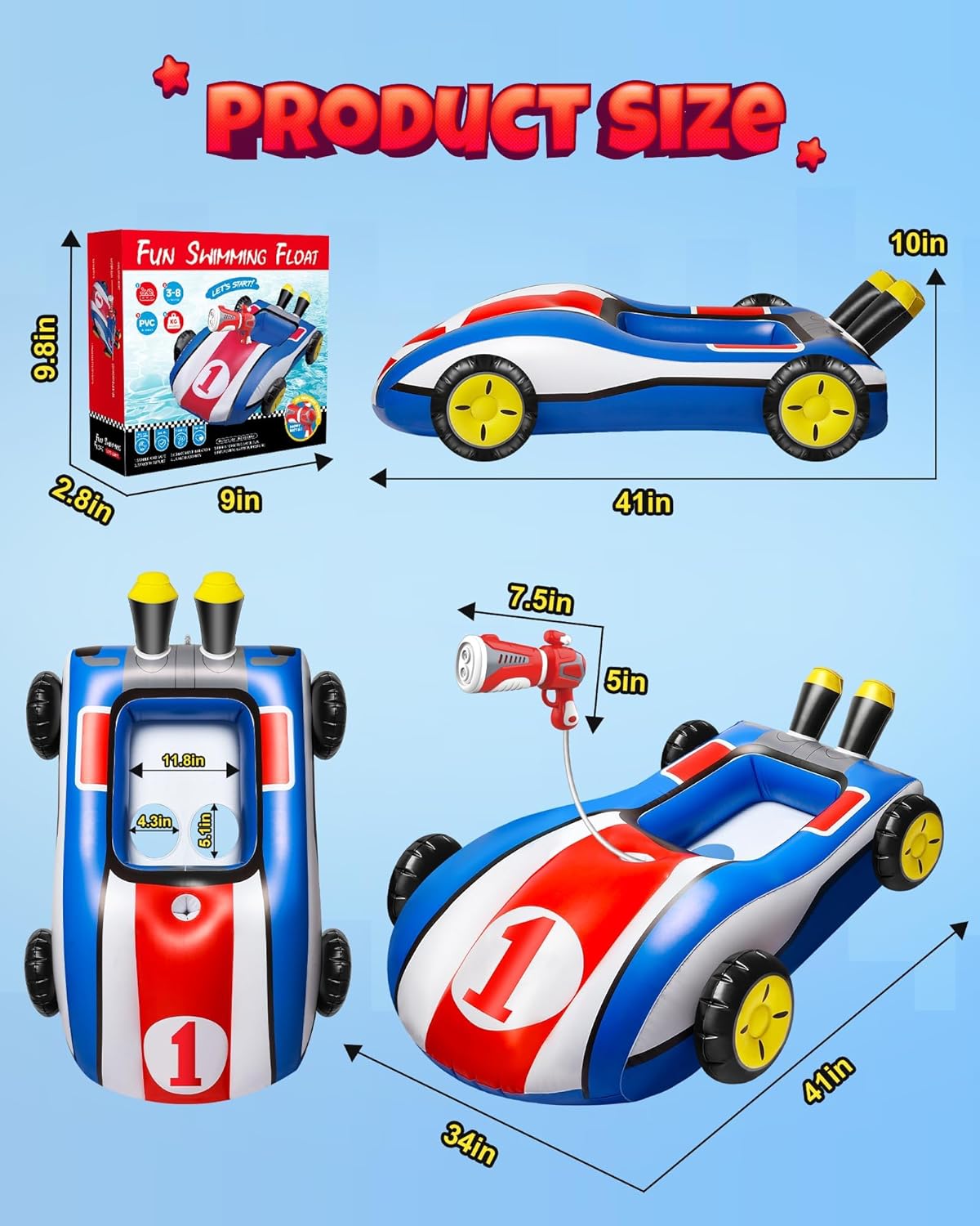 Inflatable Pool Toy with Water Blaster