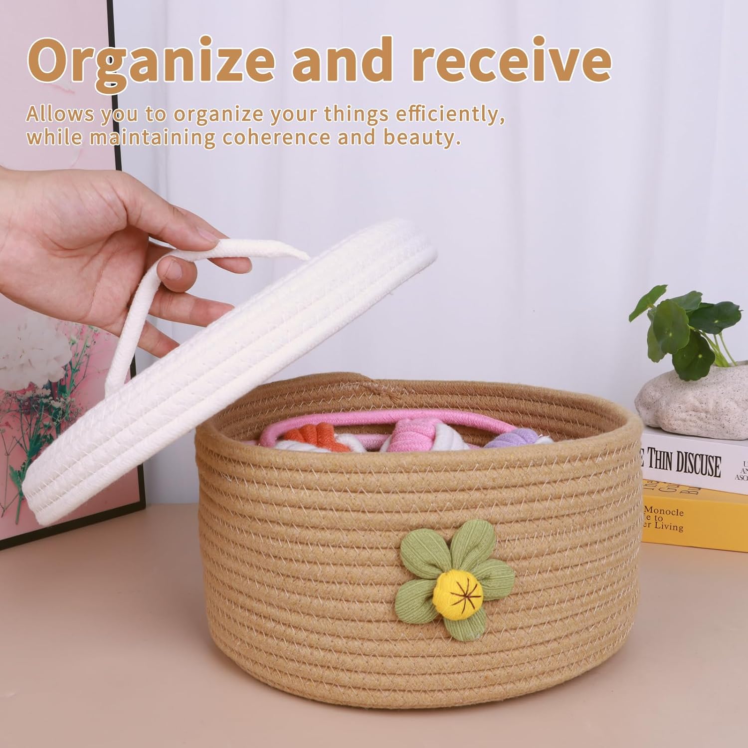 Tenibralox 3-Piece Woven Storage Baskets with Lids