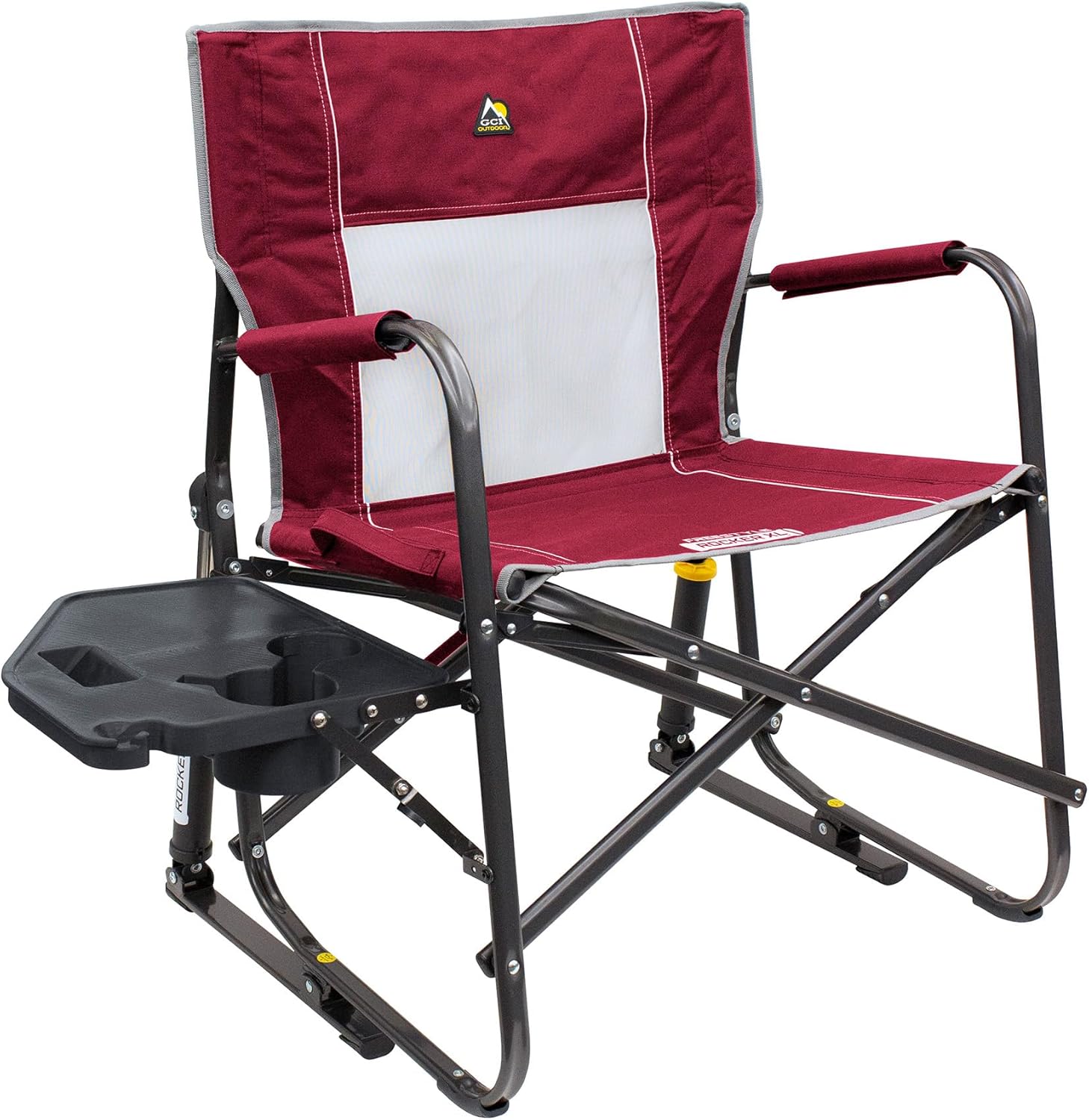 GCI Outdoor Freestyle Rocker XL Chair with Side Table — Cinnamon, Nylon